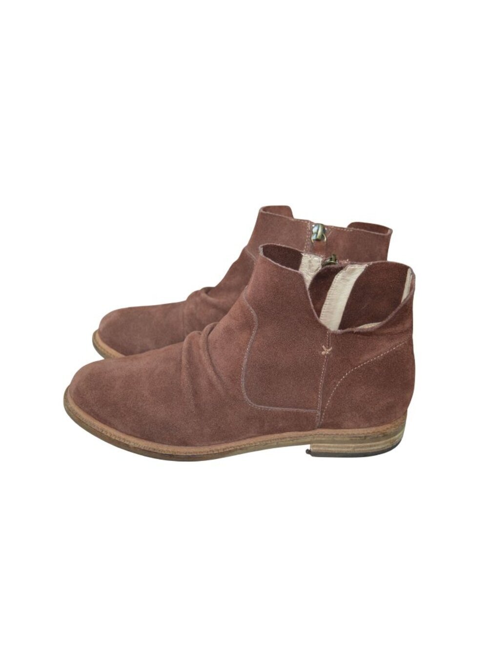 Kelsi Dagger Brooklyn Ego Ankle Boots Brown Suede Leather Women's Size 8 Boho